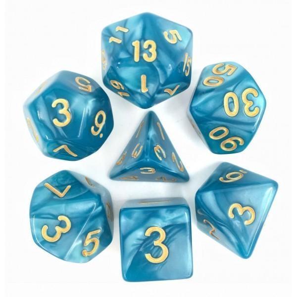 RPG Dice - Pearl Turquoise - Set of 7