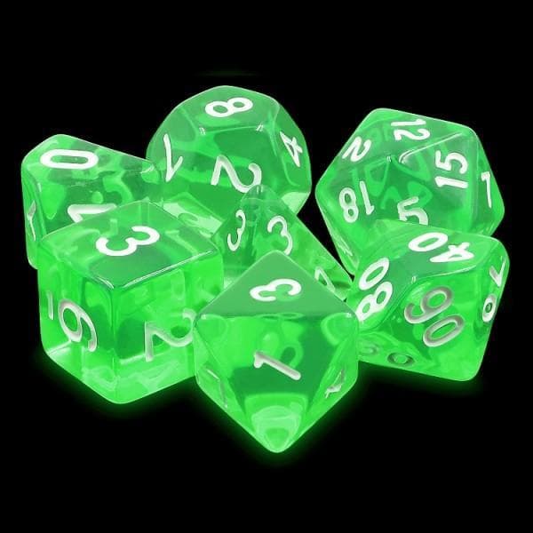 Polyhedral Dice Set | Acrylic | Emerald Gems | Set of 7 (D0199)