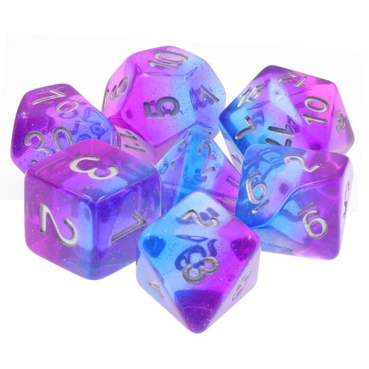 RPG Dice 7 Set - Transparent Layer "Twilight Sky"