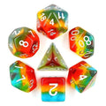 Polyhedral Dice Set | Acrylic | "Sunset Dusk" | Set of 7 (D0151)