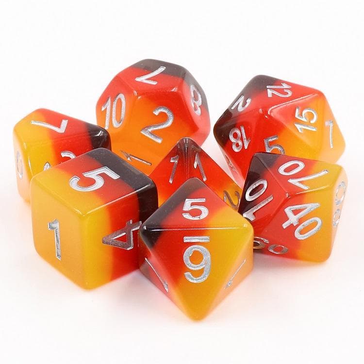 Polyhedral Dice Set | Acrylic | "Old Amber" | Set of 7 (D0081)