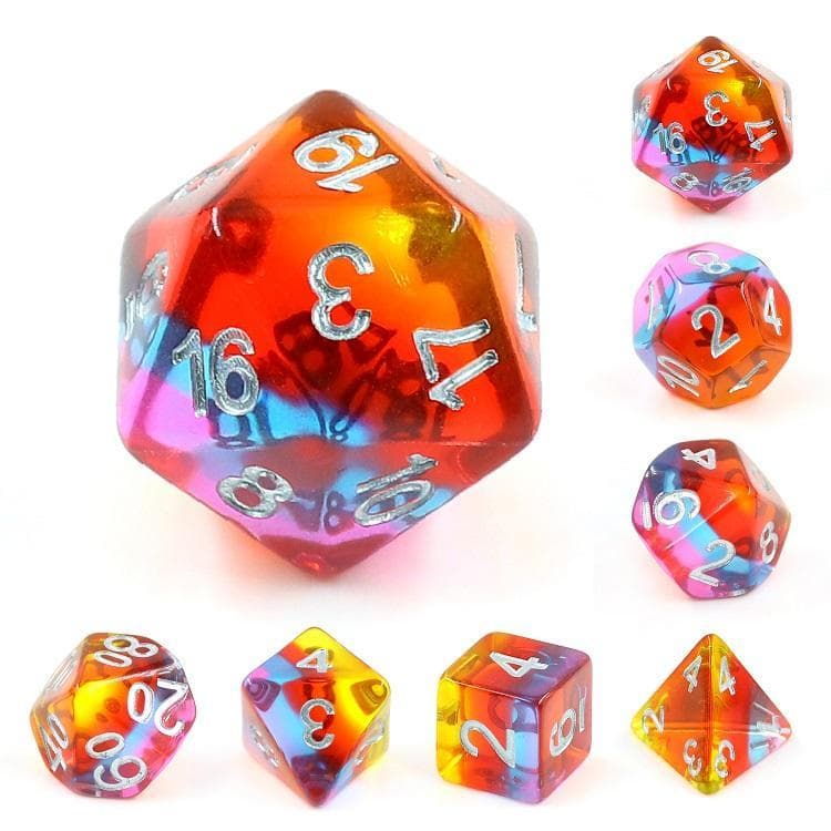 Polyhedral Dice Set | Acrylic | "Margaritaville" | Set of 7 (D0090)