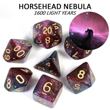 RPG Dice - Cosmos "Horsehead Nebula" - Set of 7