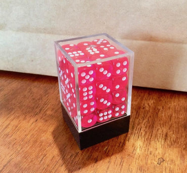 36x d6 Dice Brick - Transparent Pink