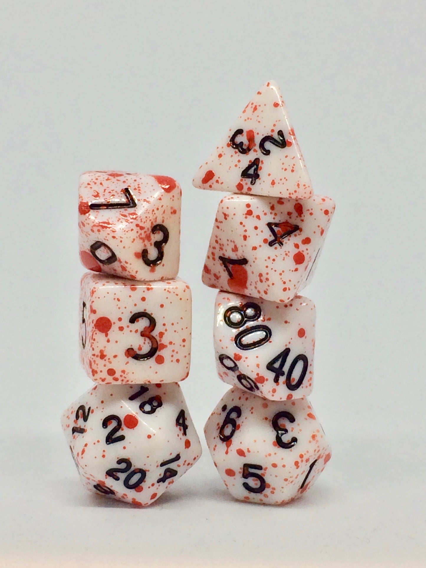 RPG Dice - "Blood Splatter" - Set of 7