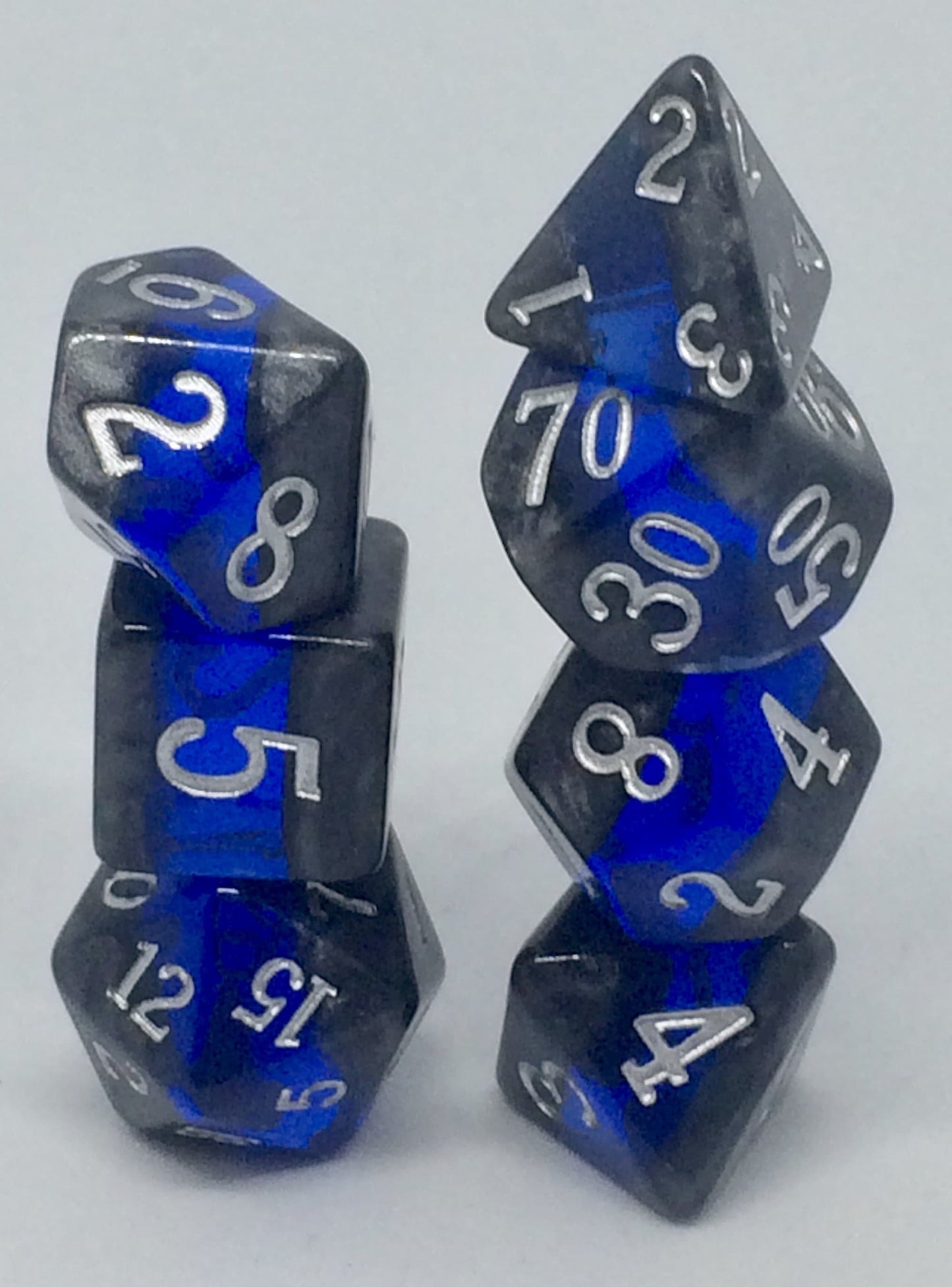 RPG Dice - Crystal Vein "Sapphire" - Set of 7