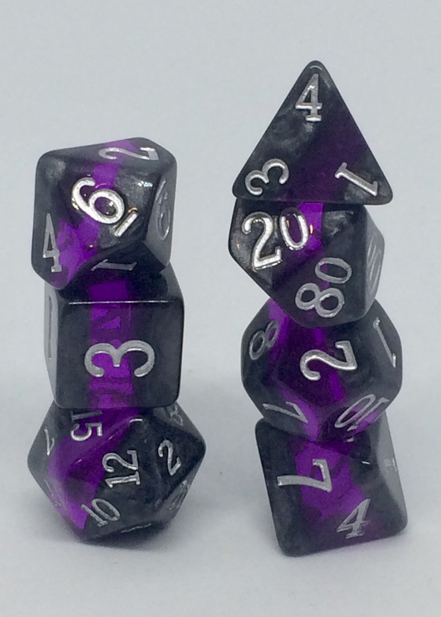 RPG Dice - Crystal Vein "Amethyst" - Set of 7