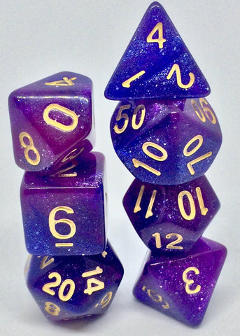 RPG Dice - Galaxy Purple Blue - Set of 7
