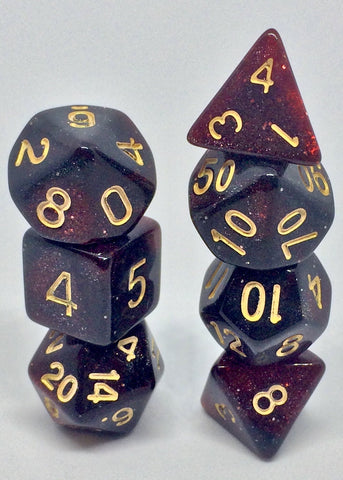RPG Dice - Galaxy Red - Set of 7