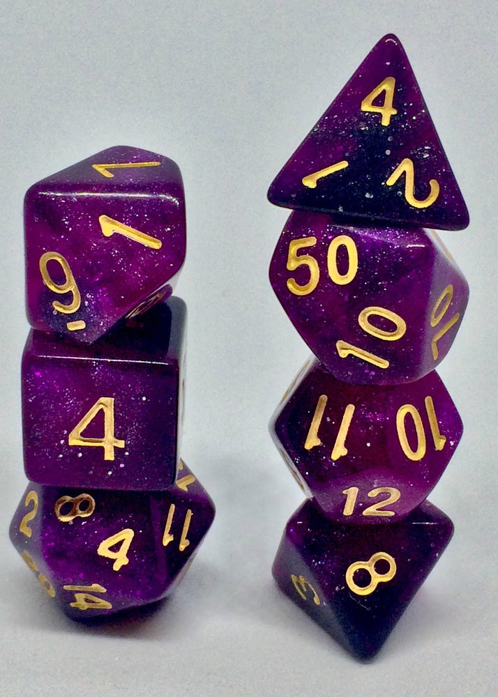 RPG Dice | Galaxy Purple | Set of 7
