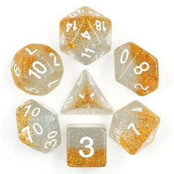 RPG Dice - Gold Silver Particles - Set of 7