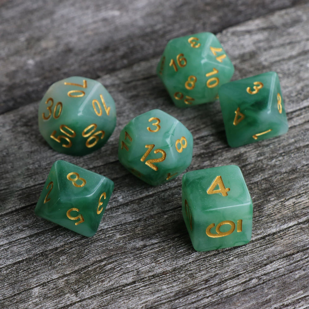 RPG Dice | Green "Jungle Jade" | Set of 7