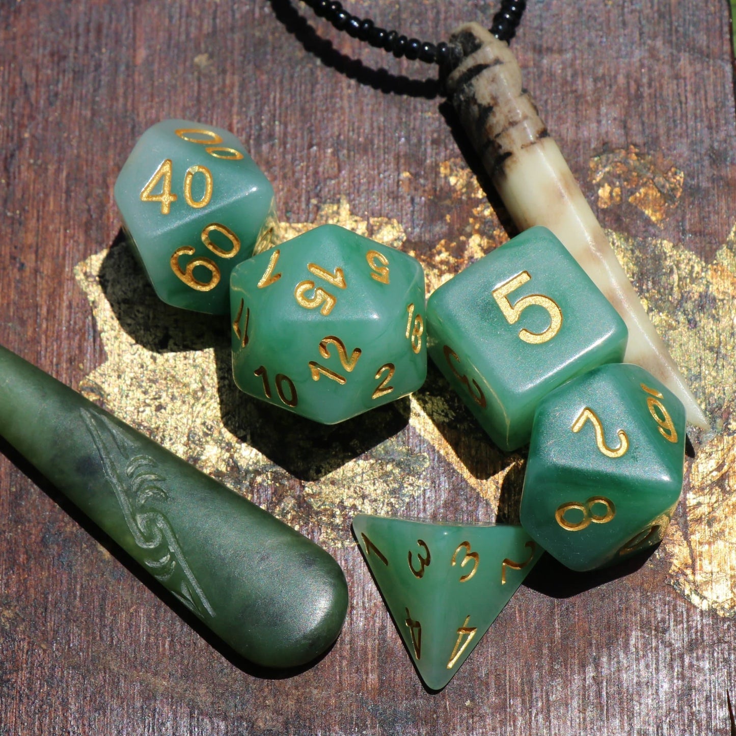 RPG Dice | Green "Jungle Jade" | Set of 7