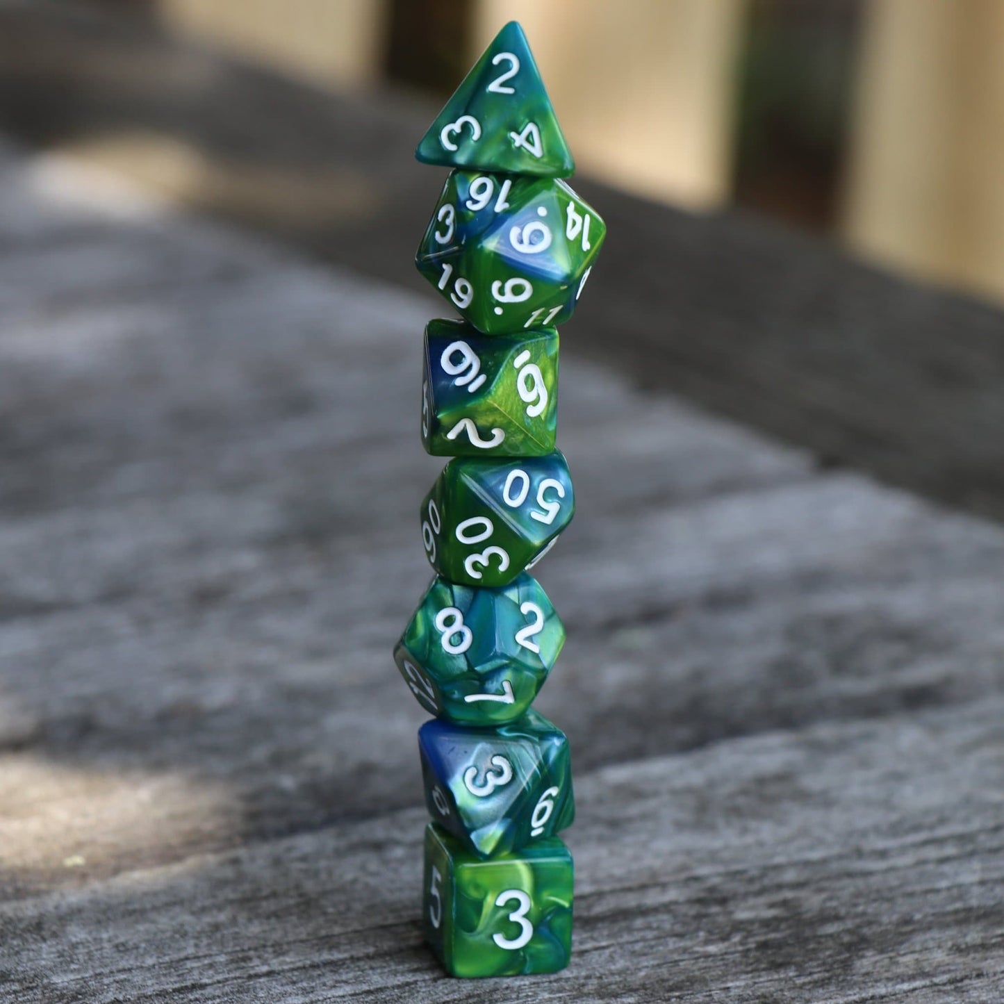 Polyhedral Dice Set | Acrylic | "Fae Sea" | Set of 7 (D0054)