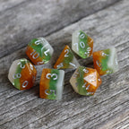 Polyhedral Dice Set | Acrylic | "Layer Kiwifruit" | Set of 7 (D0084)