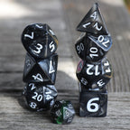 Large Polyhedral Dice Set | GIANT Pearl - Black | Set of 7 (D1009)