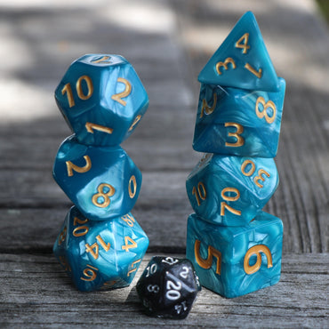 RPG Dice | GIANT Pearl 7 Set | Turquoise