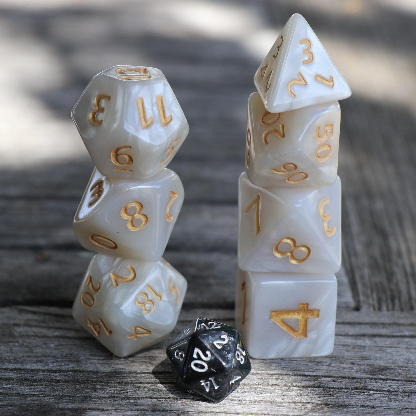 RPG Dice | GIANT Pearl 7 Set | White