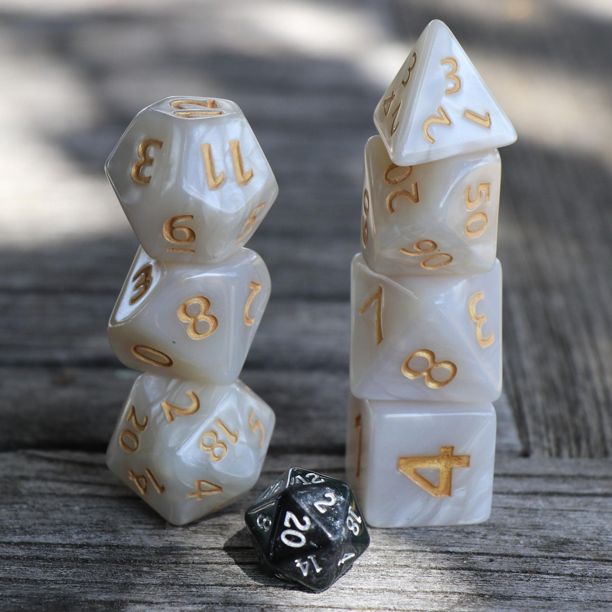 RPG Dice | GIANT Pearl 7 Set | White