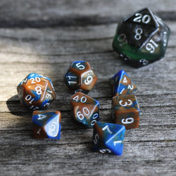 Mini RPG Dice - Blend Blue Copper - Set of 7