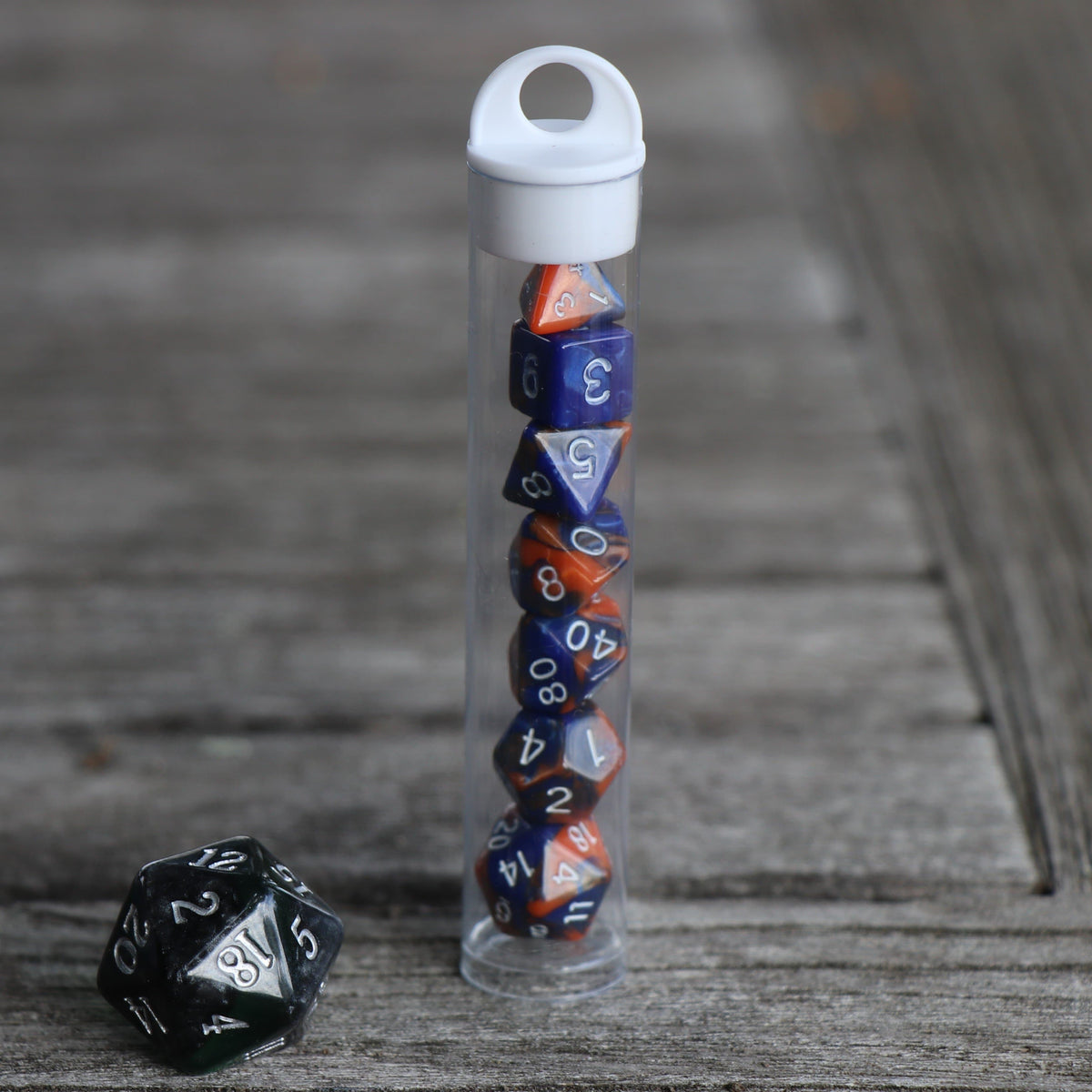 Mini RPG Dice - Blend Blue Orange - Set of 7
