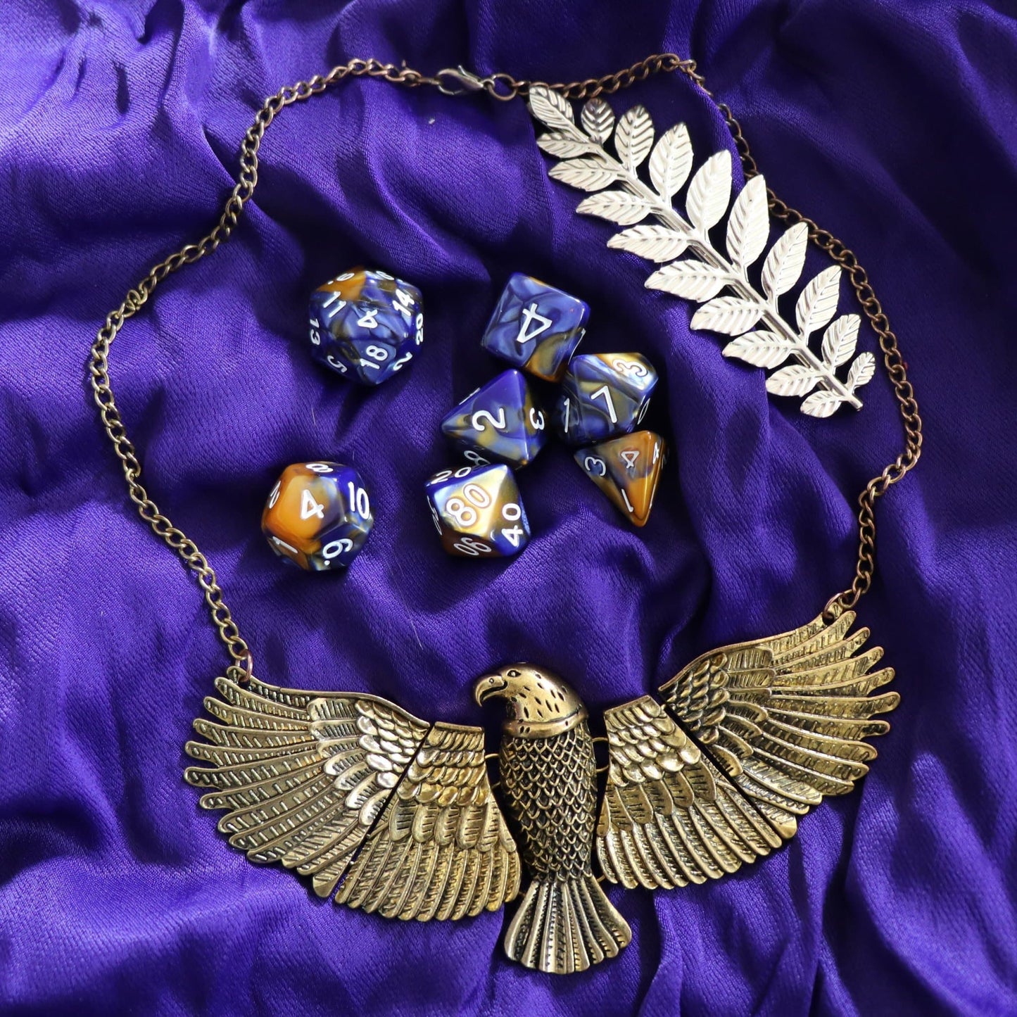 Polyhedral Dice Set | Acrylic | "Golden Sea" | Set of 7 (D0038)