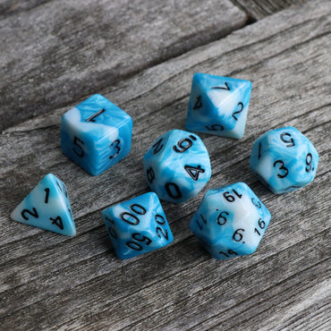 RPG Dice - Blend Blue White - Set of 7