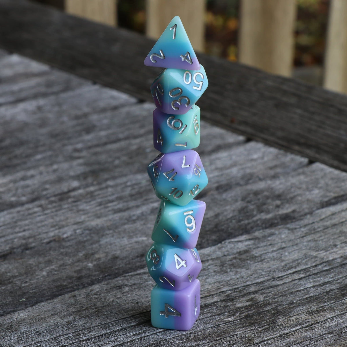RPG Dice - Pastel Candy Blueberry Bubblegum - Set of 7