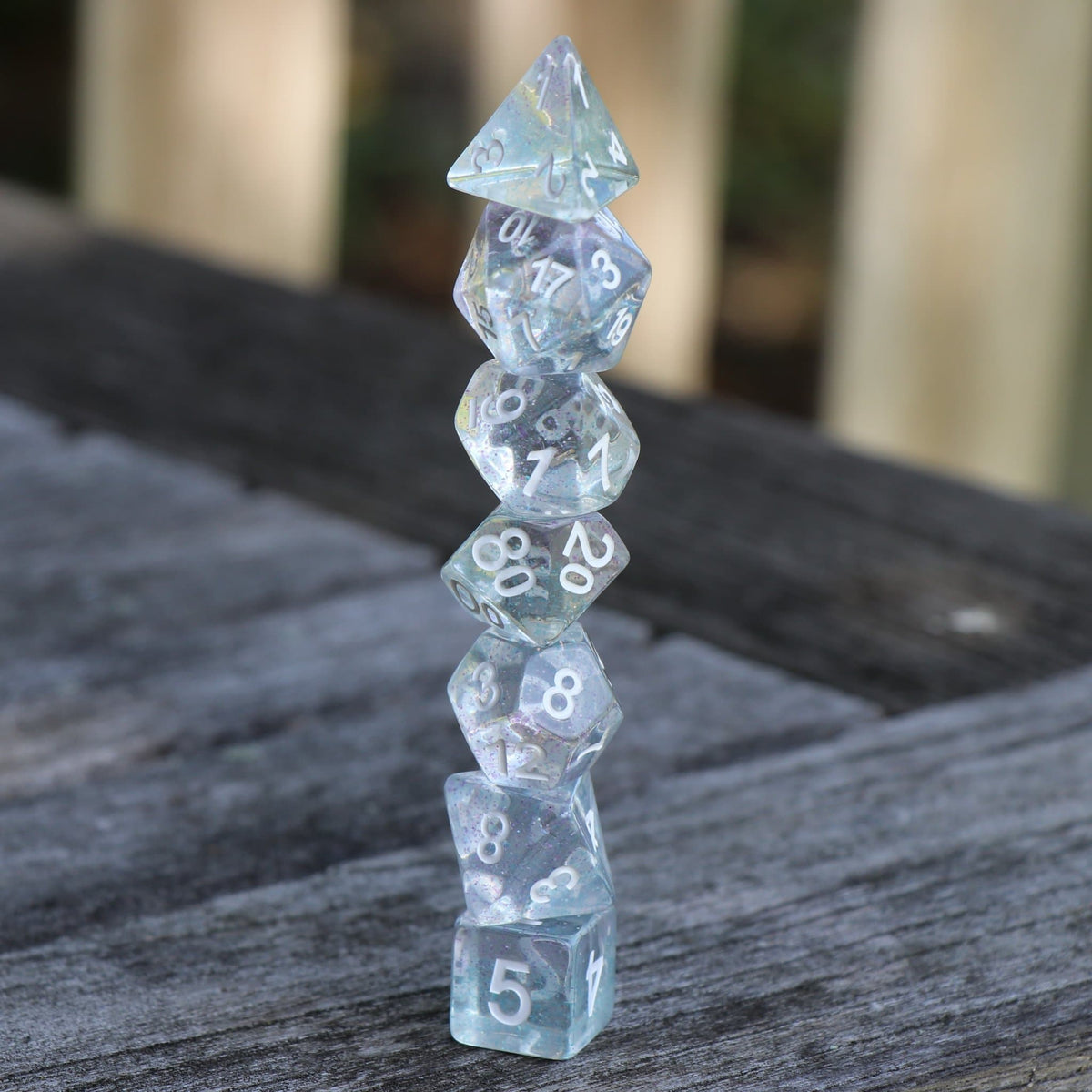 RPG Dice - "Phantom Sparkle" - Set of 7