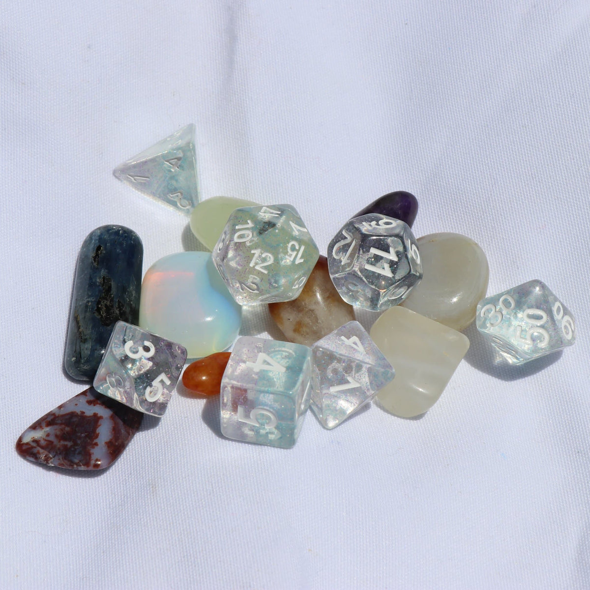 RPG Dice - "Phantom Sparkle" - Set of 7