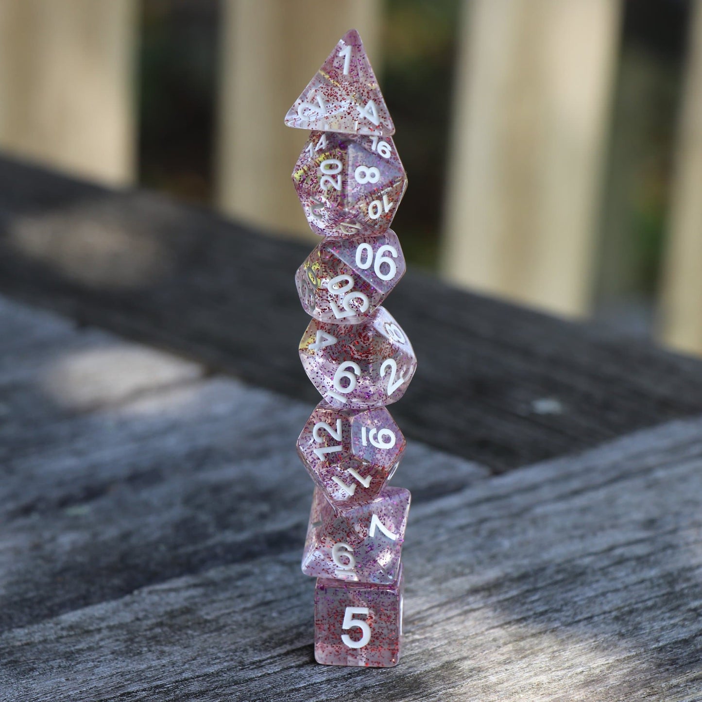 Polyhedral Dice Set | Acrylic | "Celestial Array" | Set of 7 (D0149)