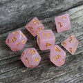 RPG Dice - "Rose Quartz" Translucent Glitter - Set of 7