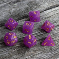 Polyhedral Dice Set | Acrylic | Translucent Purple Glitter | Set of 7 (D0071)
