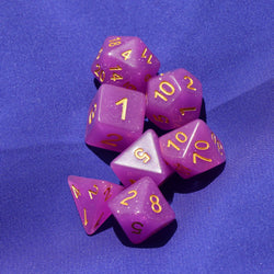 RPG Dice | Translucent Purple Glitter | Set of 7
