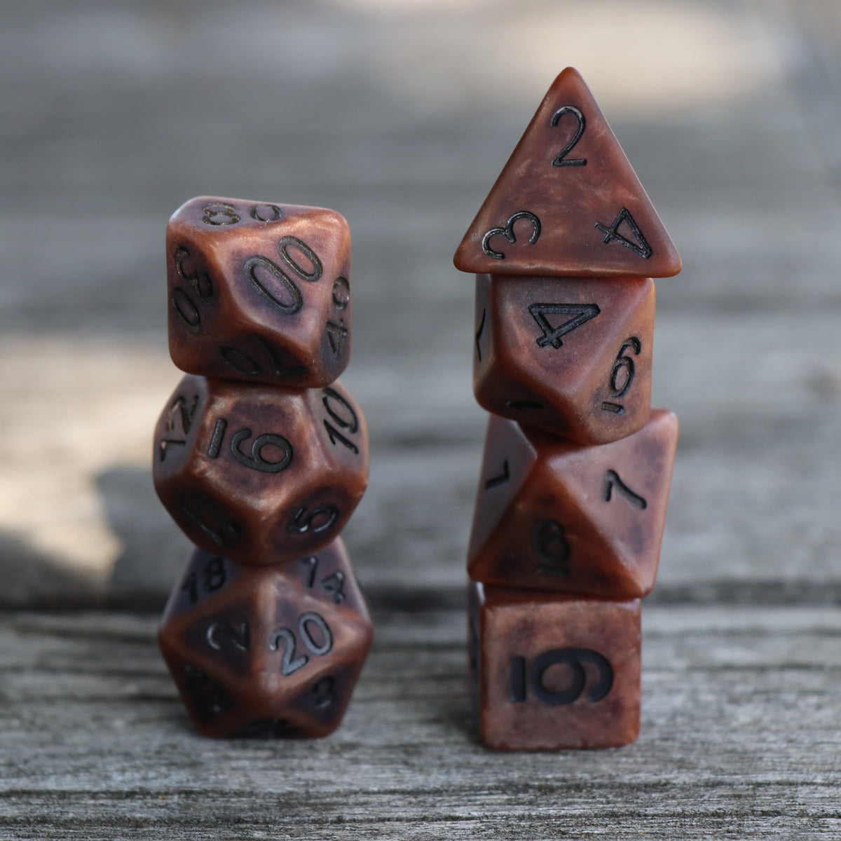 RPG Dice | "Ancient Copper" | Set of 7