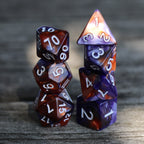 Polyhedral Dice Set | Acrylic | Blend Dark Blue Copper | Set of 7 (D0136)
