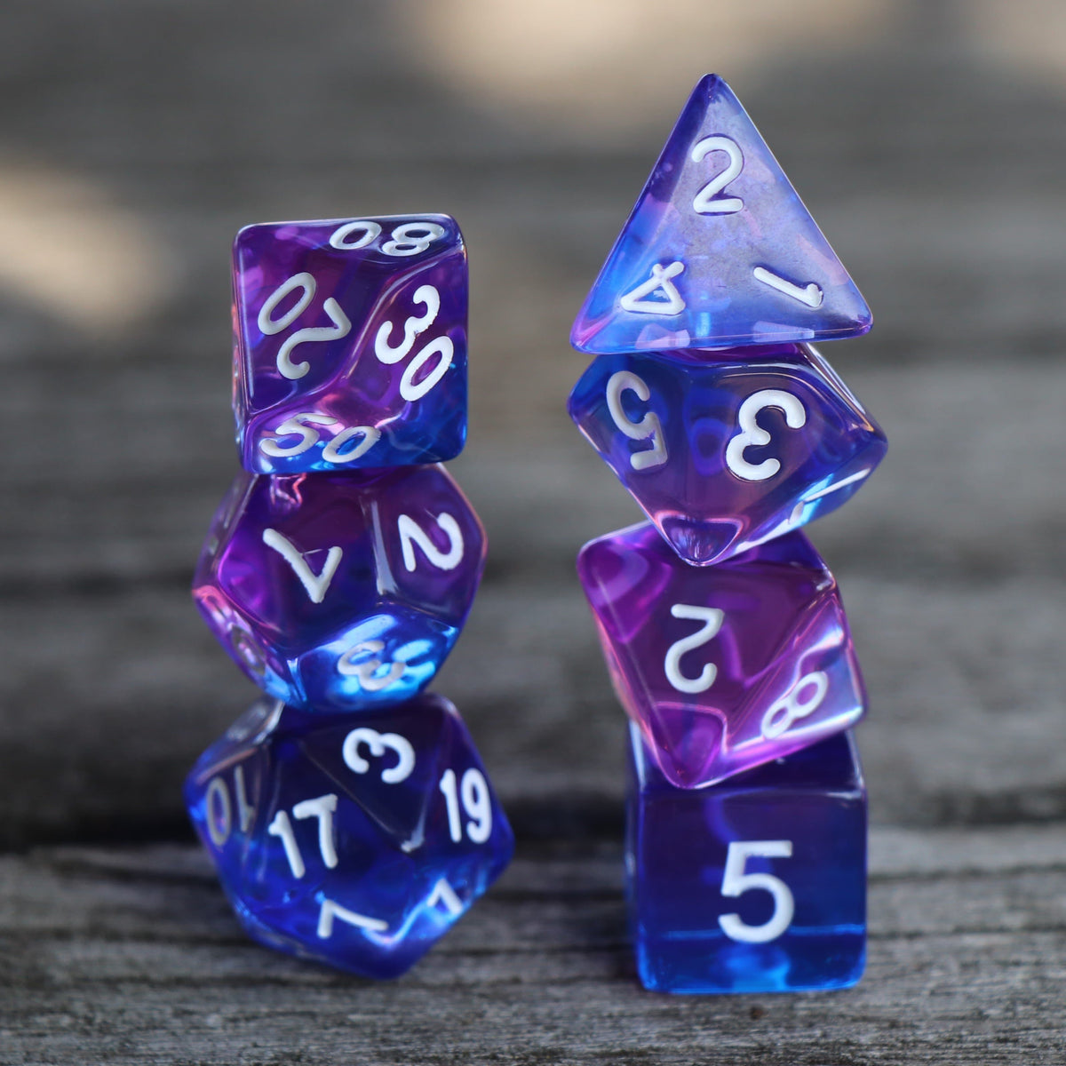 RPG Dice - "Indigo Sea" - Set of 7