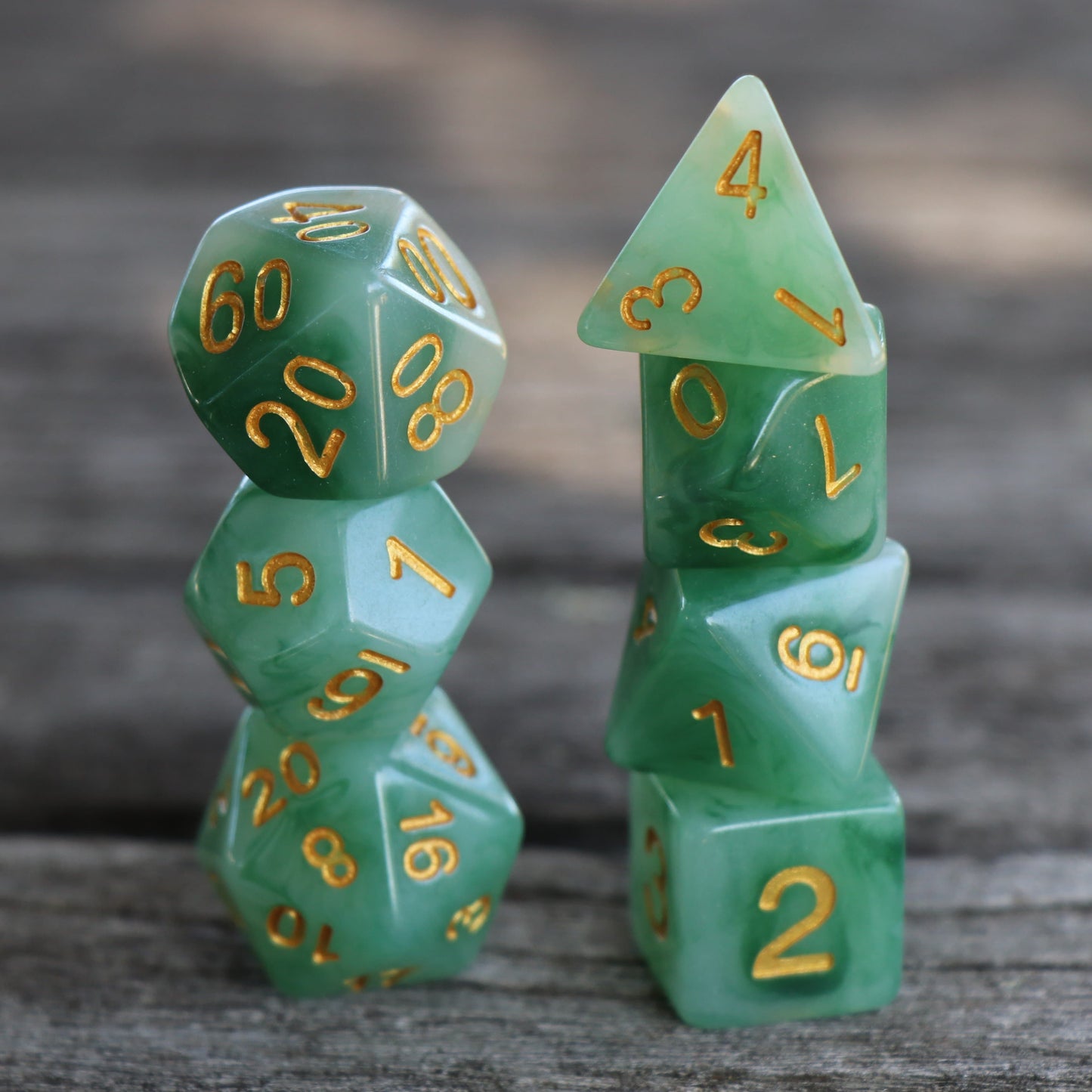 RPG Dice | Green "Jungle Jade" | Set of 7