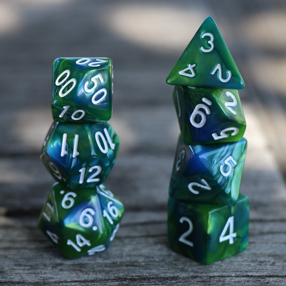 Polyhedral Dice Set | Acrylic | "Fae Sea" | Set of 7 (D0054)