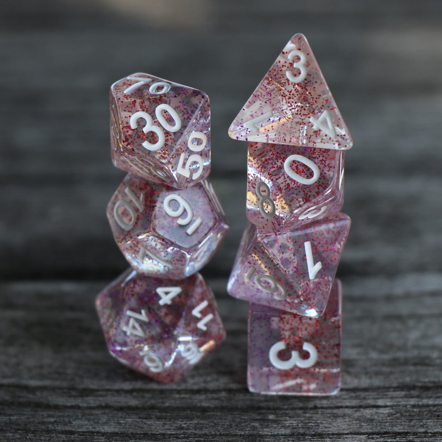 Polyhedral Dice Set | Acrylic | "Celestial Array" | Set of 7 (D0149)