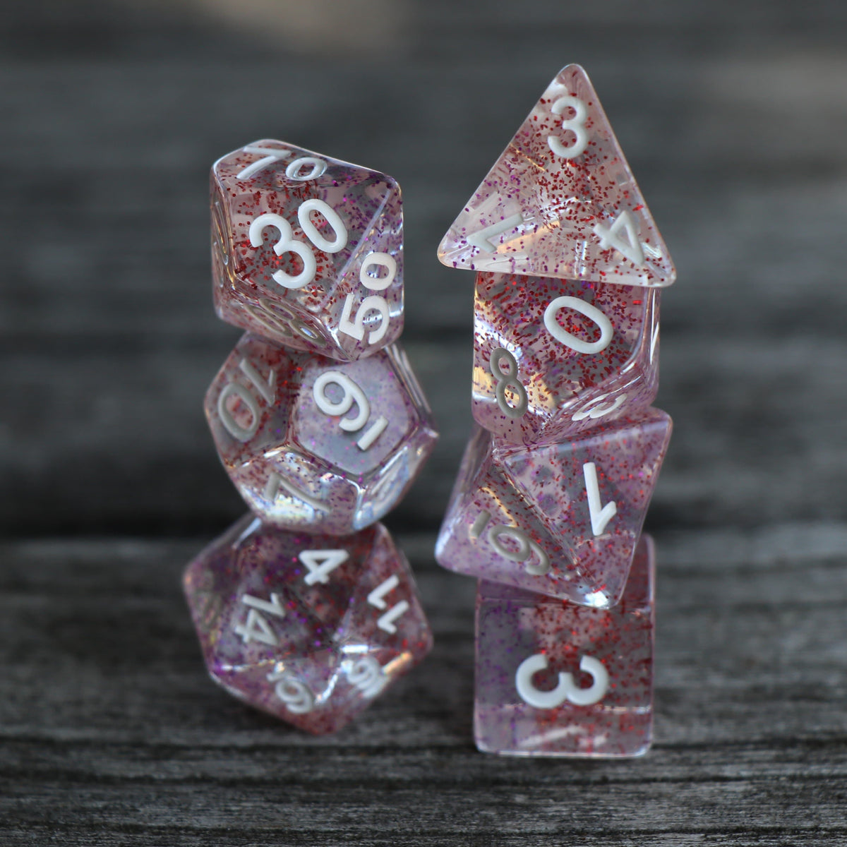 Polyhedral Dice Set | Acrylic | "Celestial Array" | Set of 7 (D0149)