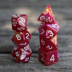 Polyhedral Dice Set | Acrylic | "Golden Rose Garden"| Set of 7 (D0053)