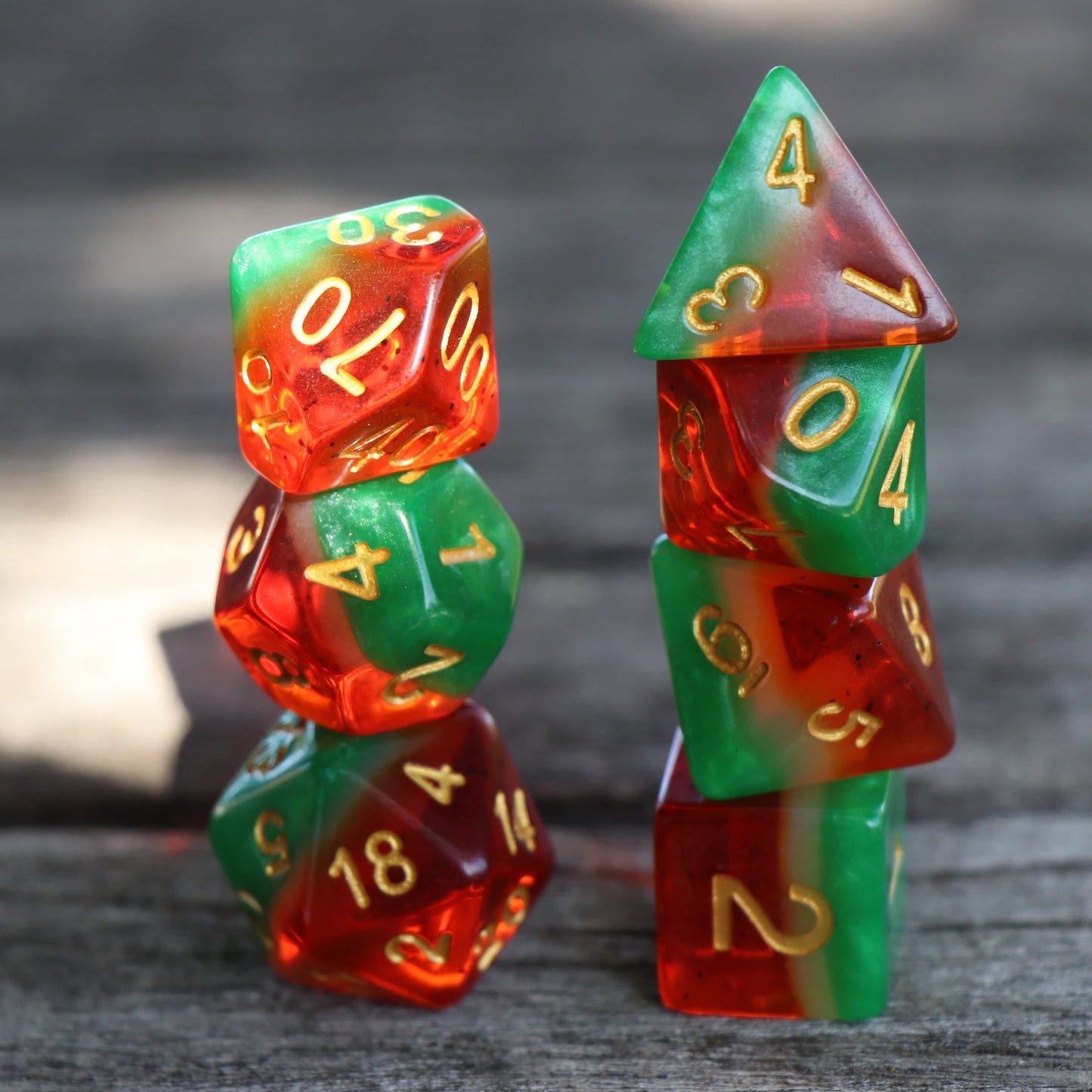 RPG Dice 7 Set - Layer Watermelon