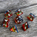 Polyhedral Dice Set | Acrylic | Glittery Rainbow (Translucent) | Set of 7 (D0070)