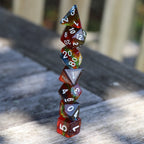 Polyhedral Dice Set | Acrylic | Glittery Rainbow (Translucent) | Set of 7 (D0070)