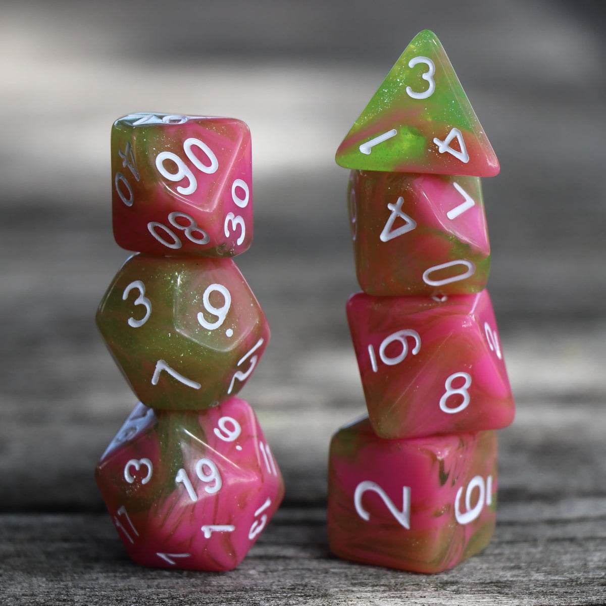 Polyhedral Dice Set | Acrylic | Apple Taffy | Set of 7 (D0125)