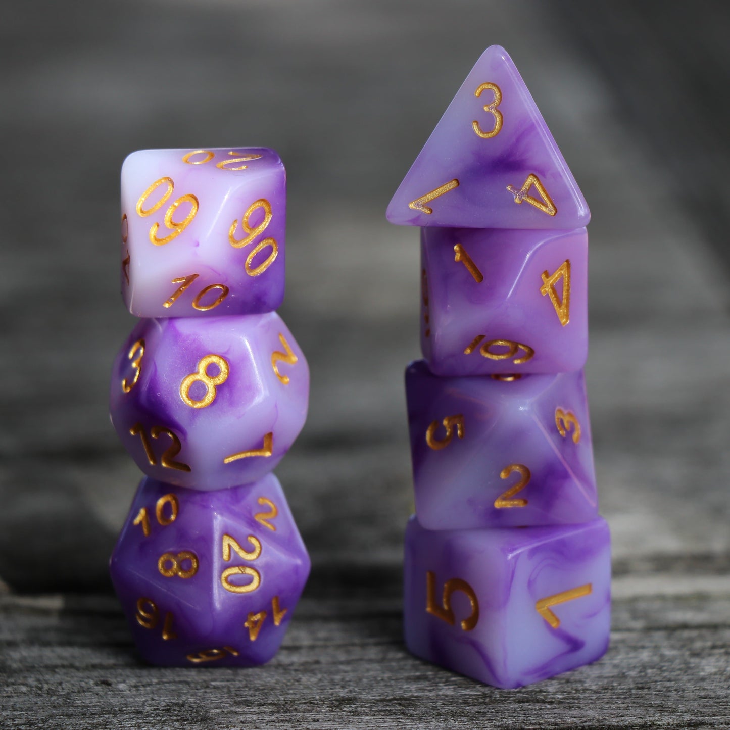 Polyhedral Dice Set | Acrylic |  Purple "Arcane Jade" | Set of 7 (D0041)