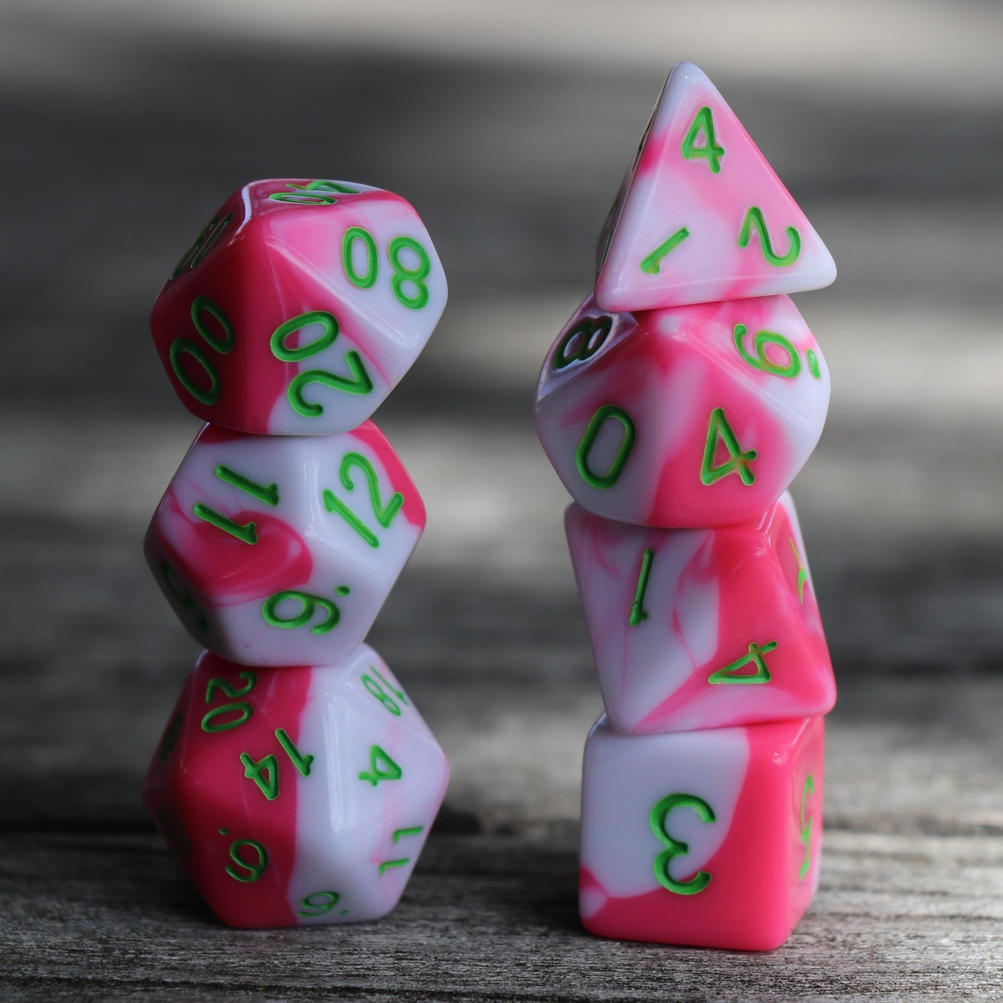 Polyhedral Dice Set | Acrylic | "Candy Bite" | Set of 7 (D0059)