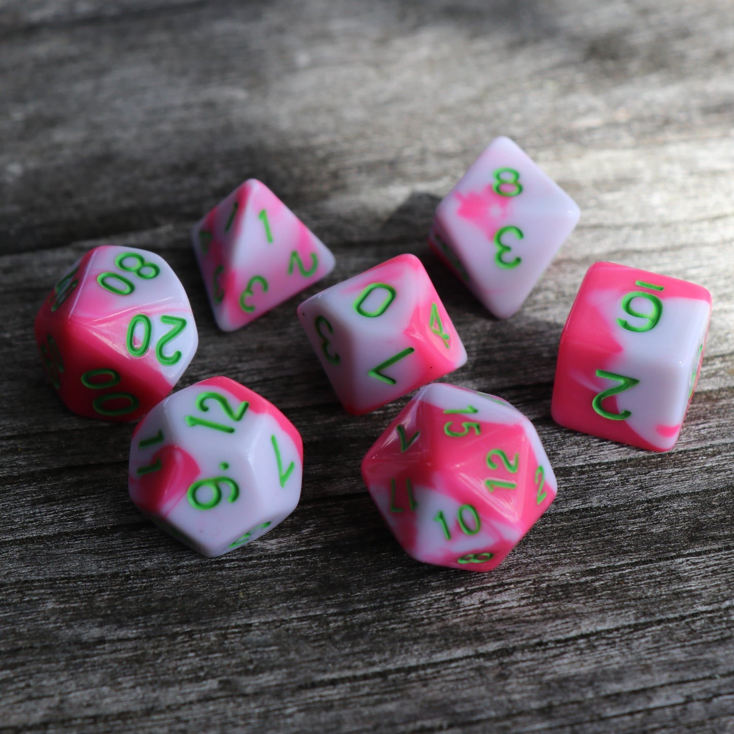 Polyhedral Dice Set | Acrylic | "Candy Bite" | Set of 7 (D0059)
