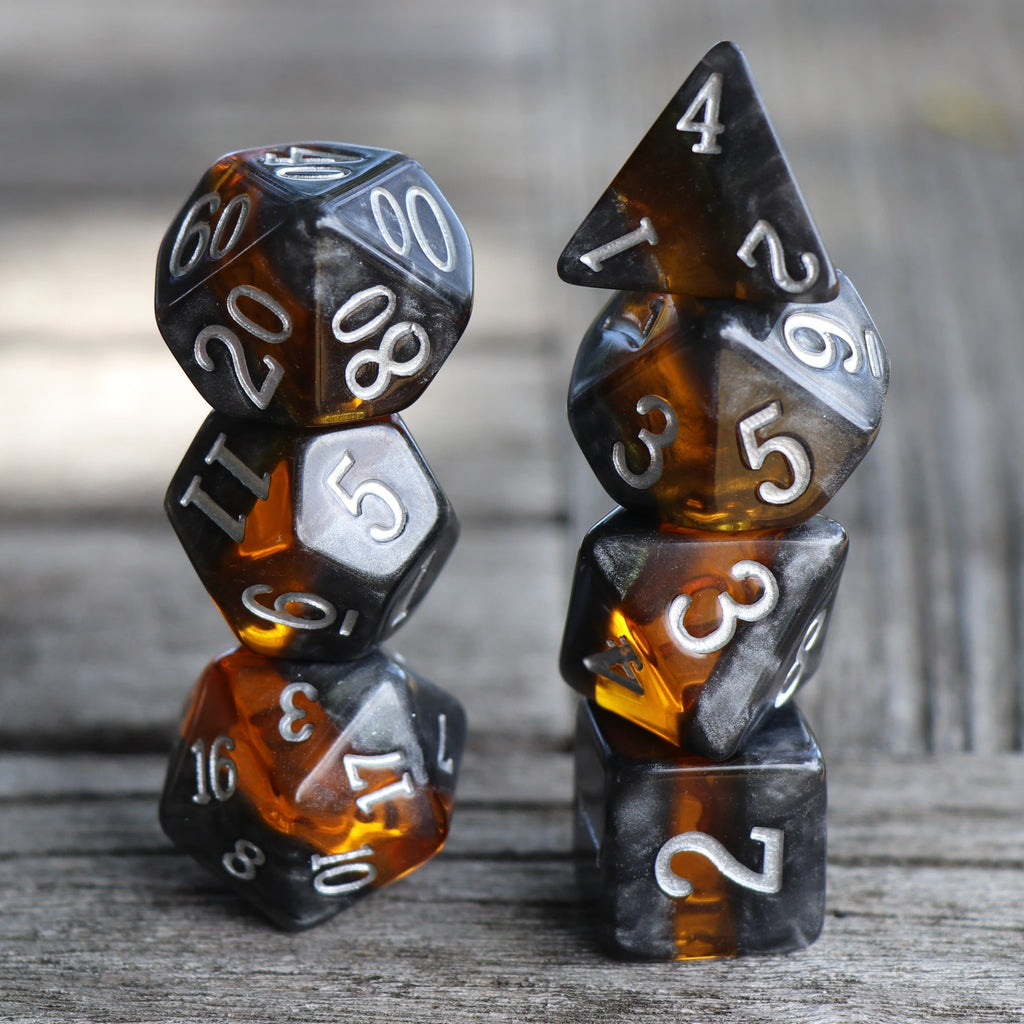 RPG Dice - Crystal Vein "Topaz" - Set of 7